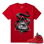 Retro 5 shirts Red Suede - Watch For Snakes - Red