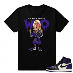 Ric Flair Drip Jordan 1 Court Purple Shirt | Black shirt