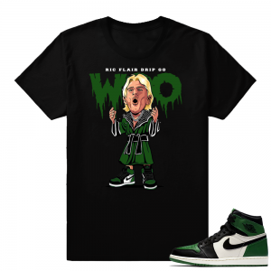 Ric Flair Drip Pine Green 1s | Black shirt