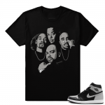 Shadow 1 Jordan match T shirt  OG RAP  Black Tee