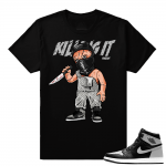 Shadow OG Jordan 1 Sneaker tee shirt  Killing it  Black Tee