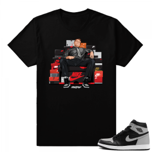 Shadows 1s t shirt match Jordan Retro 1  Bundy Shoe Connect  Black Tee