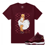 Match Jordan 11 Velvet GS | Monroe x Velvet | Maroon T shirt