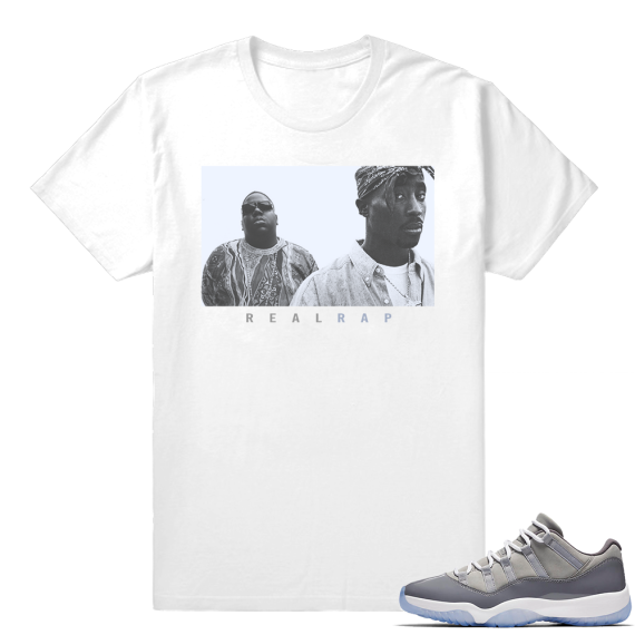 Shirt match Jordan 11 Cool Grey  Real Rap  White tee