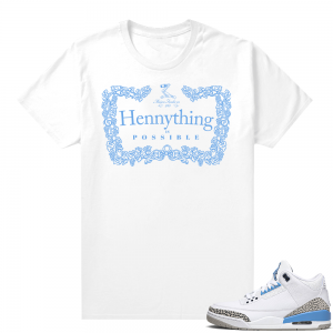 Shirt matching Jordans UNC 3s - White Tee - Hennything