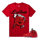 Retro 5 Jordan Red Suede - Live Fresh Koolaid Man Matching Shirt - Red