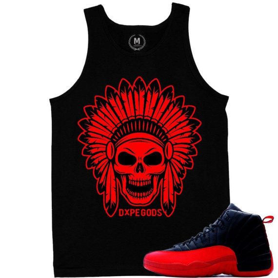 Match Flu Game 12 Jordan Retros | Long Live The Chief | Black Tank Top Shirt