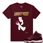 Match Jordan 11 Velvet GS | Savage Mode | Maroon T shirt