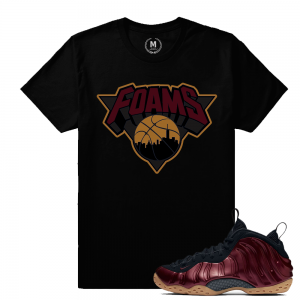 Match Maroon Foamposite | Foams | Black T shirt