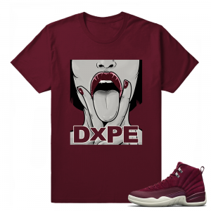 Shirts matching Jordan 12 Bordeaux 'Dxpe 12s' T shirt Maroon