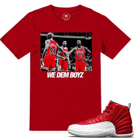 Match Gym Red 12 Jordan Retros | We Dem Boyz | Red T shirt