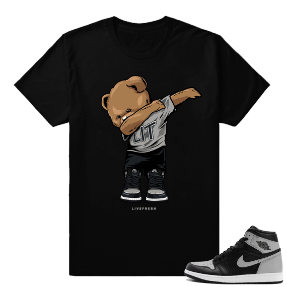 Shirts match Shadow 1 Og Jordan Retro 1s  Polo Dabbin Bear  Black Tee