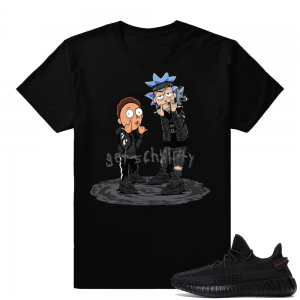 Yeezy Boost 350 V2 Black | Get Schwifty | Black Shirt