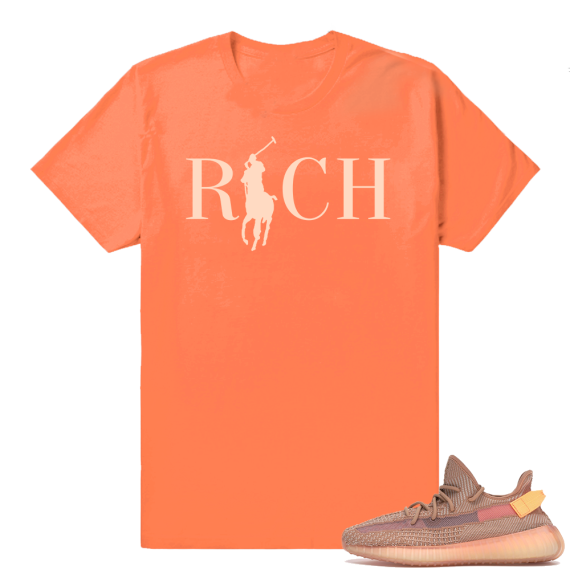 Yeezy 350 Clay | Country Club Rich | Hyper Orange Shirt