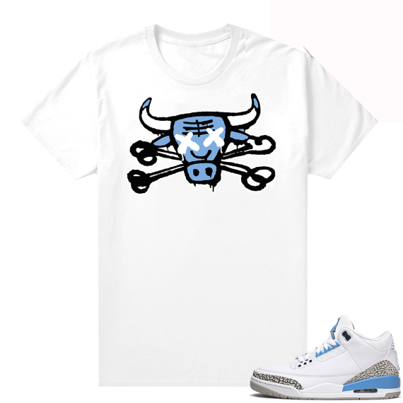 Shirts that match Jordans UNC 3 - White Tee - Bully Bones