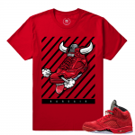 Retro 5 Jordan Red Suede - Fly Kicks Red 5s Matching Shirt - Red