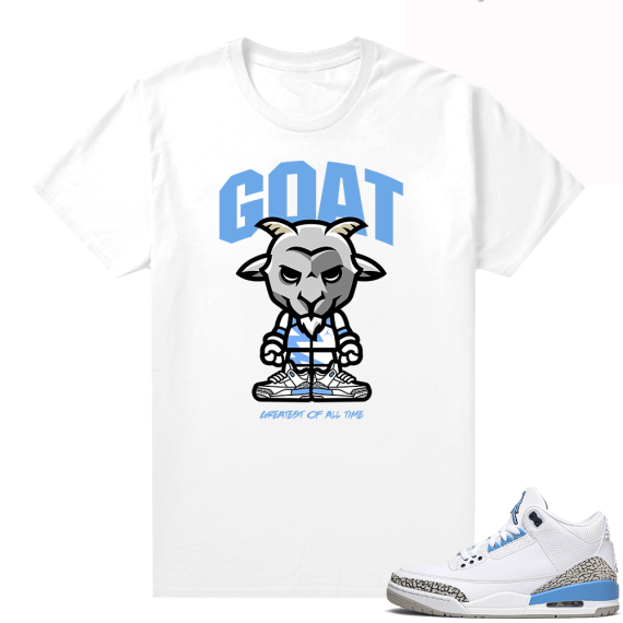 Shirts to match Jordans UNC 3s - White Tee - GOAT