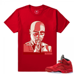 Retro 5 sneaker t shirt Red - Praying Hands - Red