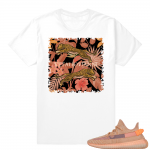 Yeezy 350 Clay | Leopard Floral | White shirt