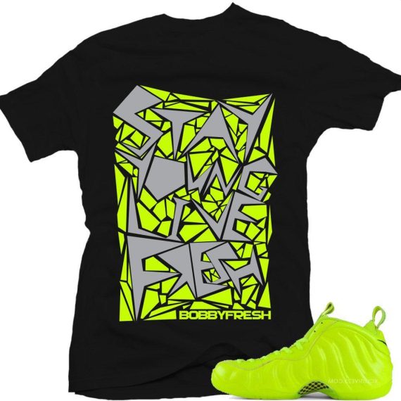 Volt Foamposite shirts |Live Fresh Sneaker Tee in Black