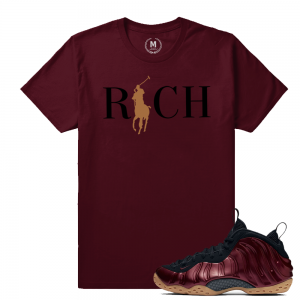 Match Maroon Foamposite | Country Club Rich | Maroon T shirt