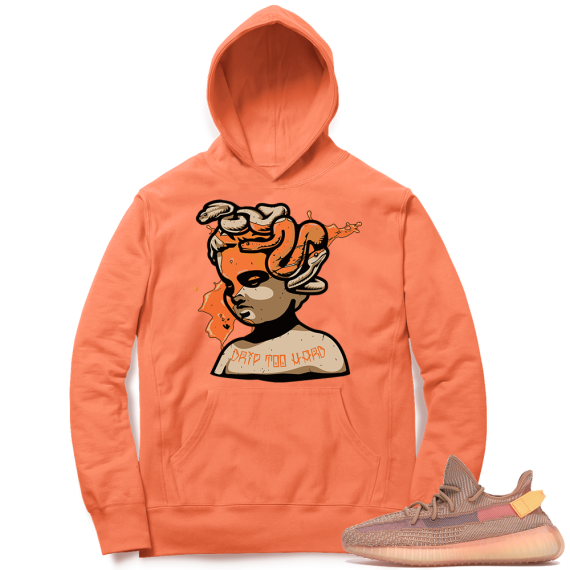 Yeezy 350 Clay | Drip too Hard | Bright Orange Hoodie