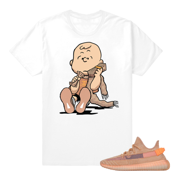 Yeezy 350 Clay | Designer Charlie | White shirt