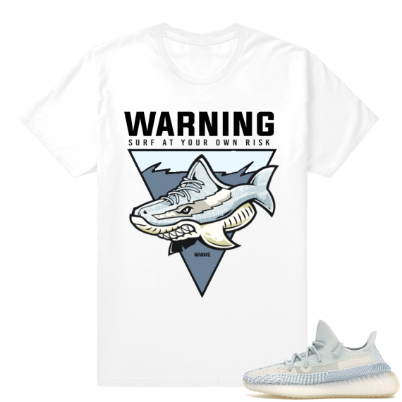 Yeezy Cloud White | Surf Warning | White Shirt