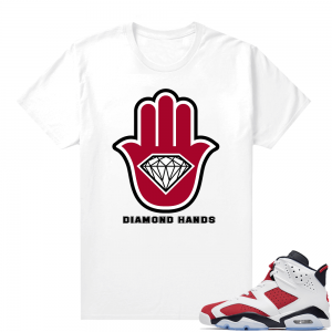 Sneaker Shirts Jordan 6 Carmine White Diamond Hands Logo