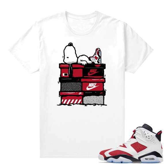 Sneaker Shirts Jordan 6 Carmine White Snoopy Sneakerhead