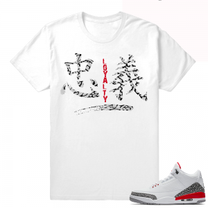 Sneaker shirt Jordan 3 Katrina match  Loyalty  White tee