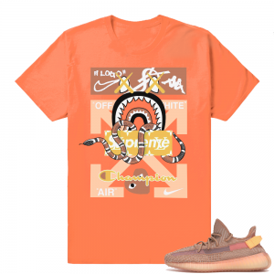 Yeezy 350 Clay | Designer Mashup | Hyper Orange Shirt