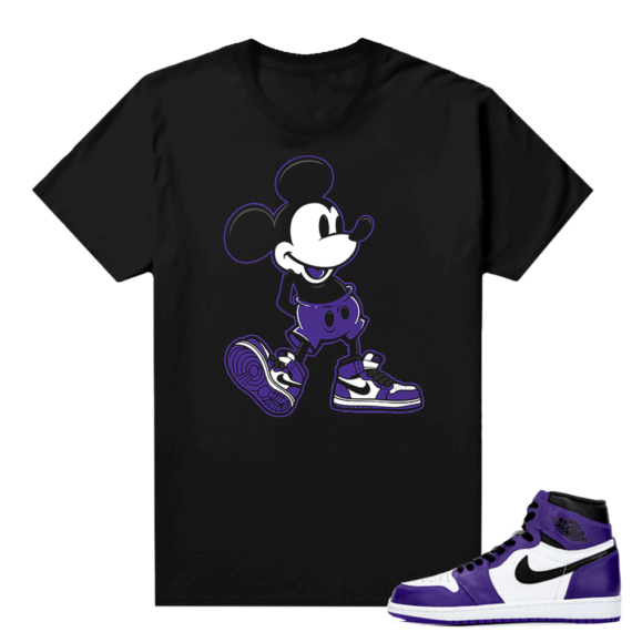 Sneaker shirts Court Purple 1s 2.0 - Black - Sneakerhead Mickey