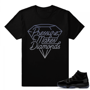 Sneaker shirts match Jordan 11  Pressure Makes Diamonds  Black tee