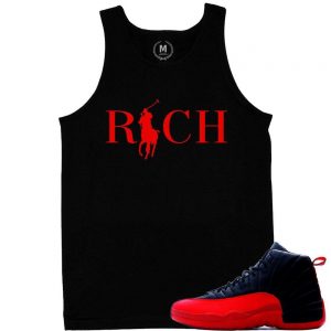 Match Flu Game 12 Jordan Retros | Country Club Rich | Black Tank Top Shirt