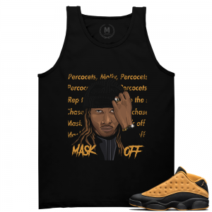 Match Air Jordan 13 Chutney | Mask off | Black Tank Tee