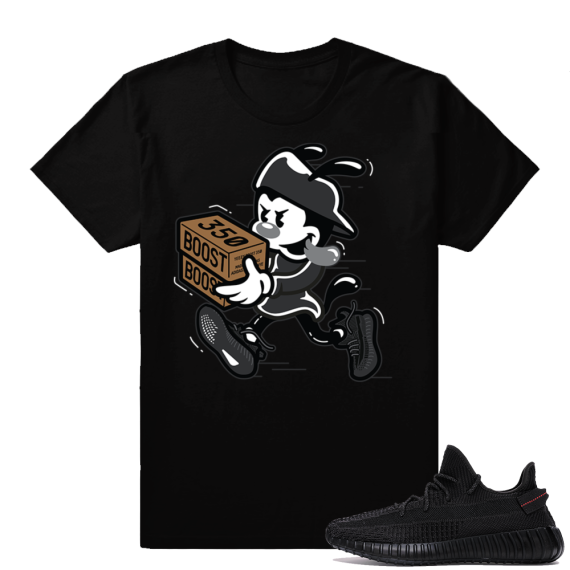 Yeezy Boost 350 V2 Black | Double Up | Black Shirt