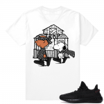 Yeezy Boost 350 V2 Black | Snoopy Trap House | White Shirt