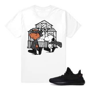 Yeezy Boost 350 V2 Black | Snoopy Trap House | White Shirt