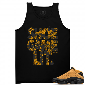 Match Air Jordan 13 Chutney | Shoe Game Lit Royal Floral | Black Tank Tee