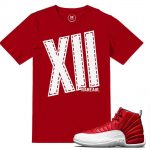 Match Gym Red 12 Jordan Retros | Rare Air 12s | Red T shirt