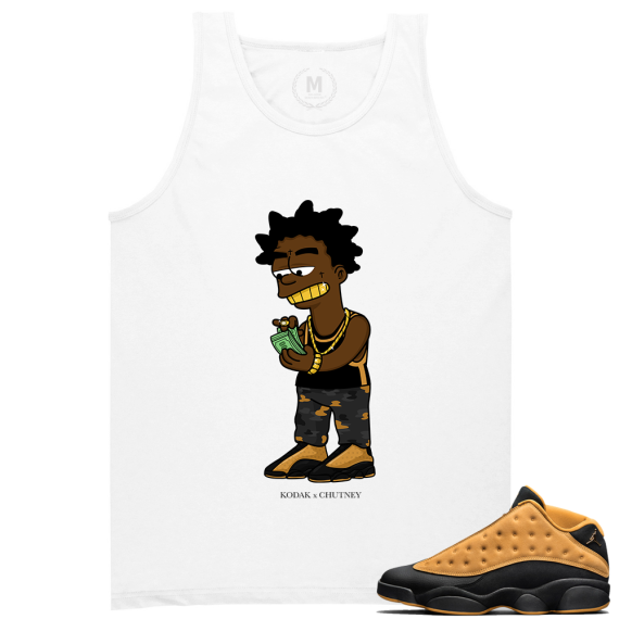 Match Air Jordan 13 Chutney | Kodak x Chutney | White Tank Tee