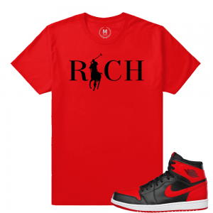 Match Banned 1s Jordan Retro | Country Club Rich | Red T shirt