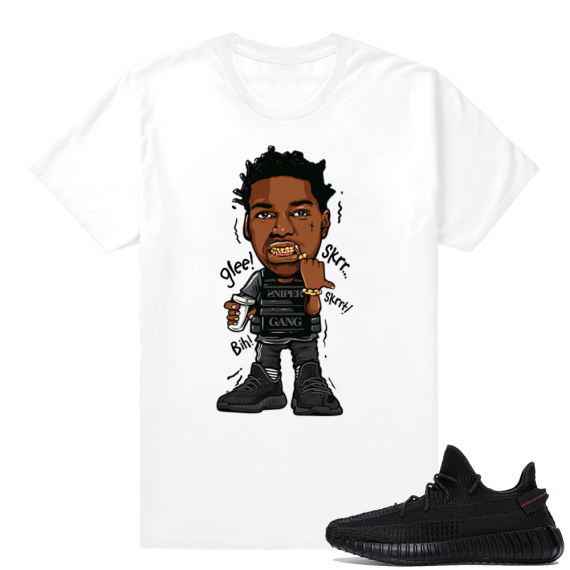 Yeezy Boost 350 V2 Black | Kodak Glee | White Shirt