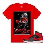 Match Banned 1s Jordan Retro| Rare Air Moon Man 23 | Red T shirt