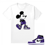 Sneaker Tees Shirts Court Purple 1s 2.0 - White - Sneakerhead Mickey