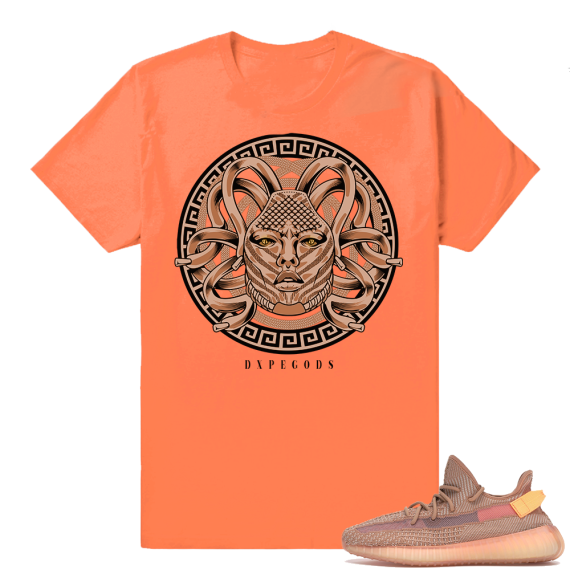 Yeezy 350 Clay | Dxpe Medusa | Hyper Orange Shirt