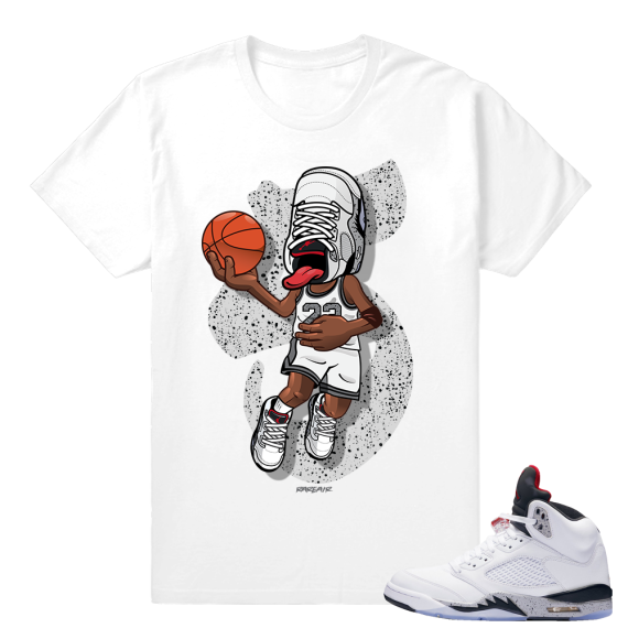 Sneakerhead - Cement 5s T shirt - White