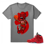 Sneakerhead - Jordan 5 Red Suede t shirt - Dark Grey