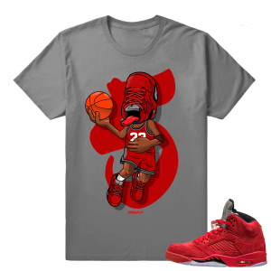 Sneakerhead - Jordan 5 Red Suede t shirt - Dark Grey